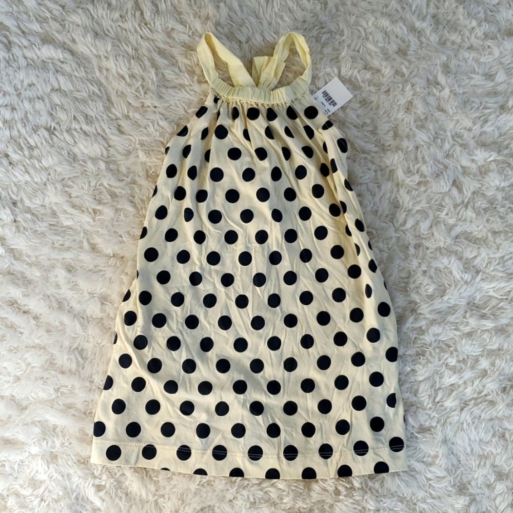NWT Crewcuts Size 4 Girls Navy Polkadot dress Pockets Brand new